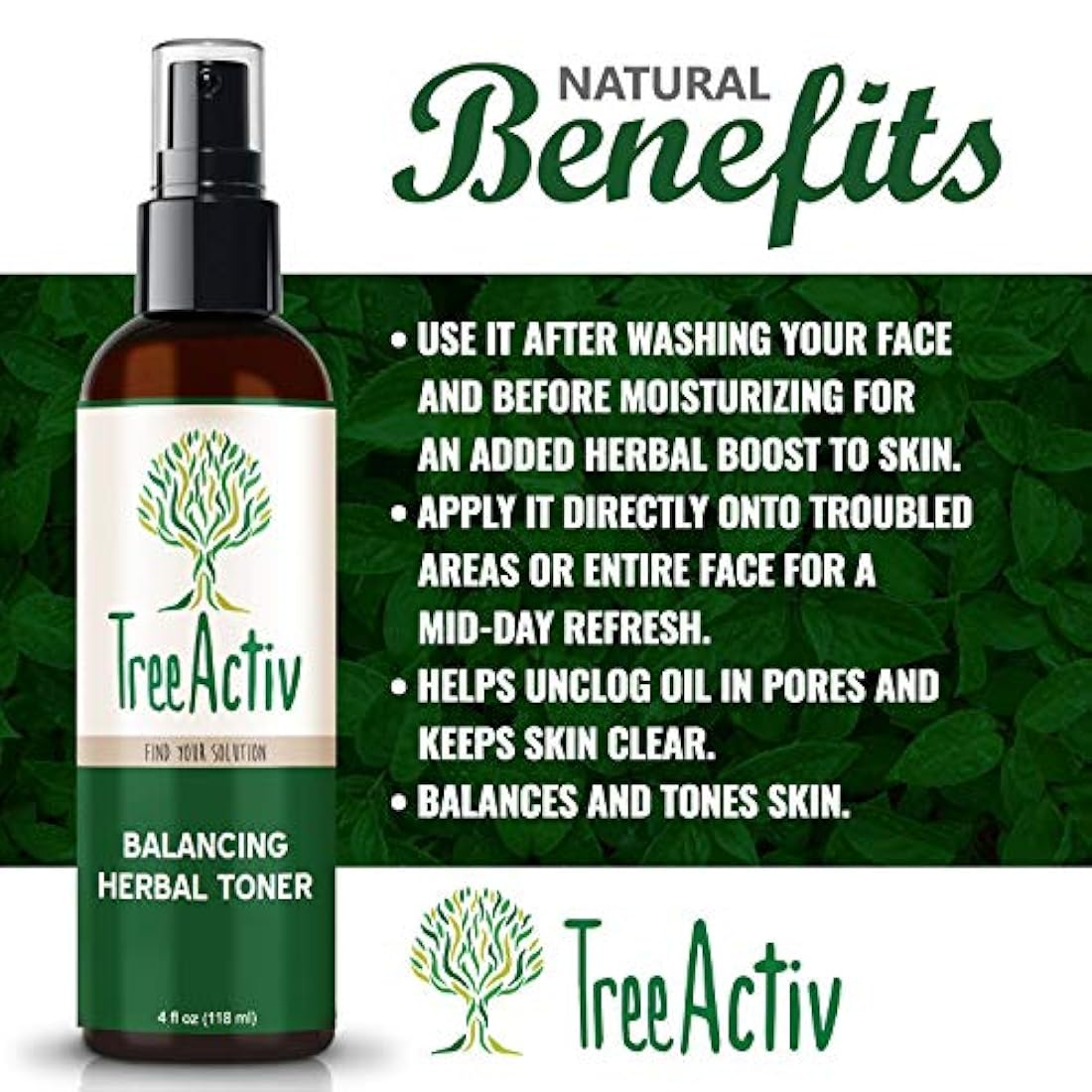 Tóner de equilibrio hidratante facial para la piel