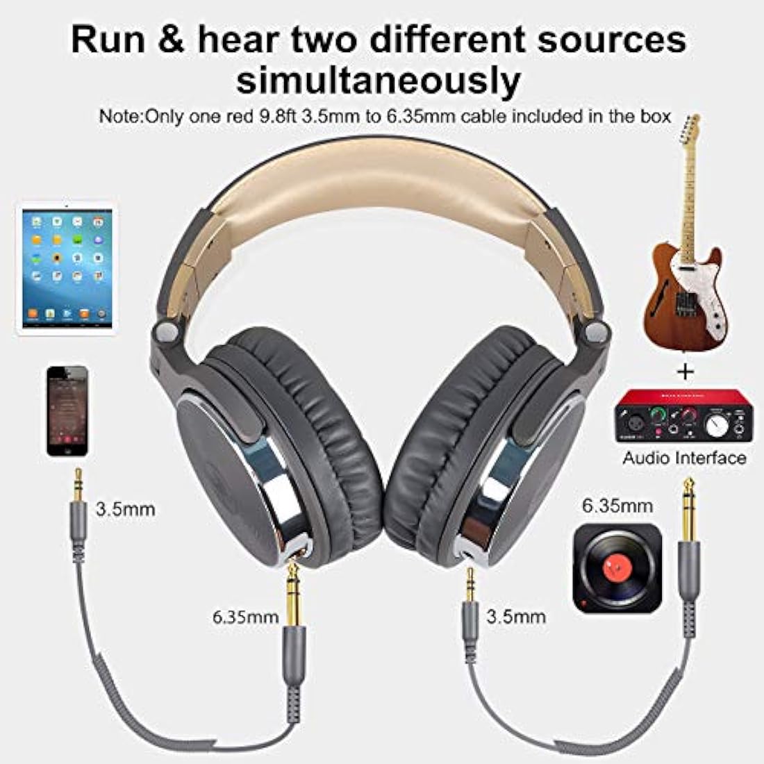 OneOdio - Auriculares con cable para bajo,