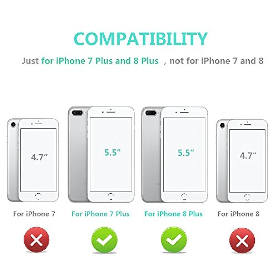 OT ONETOP - Funda tipo cartera para iPhone plus 7/8