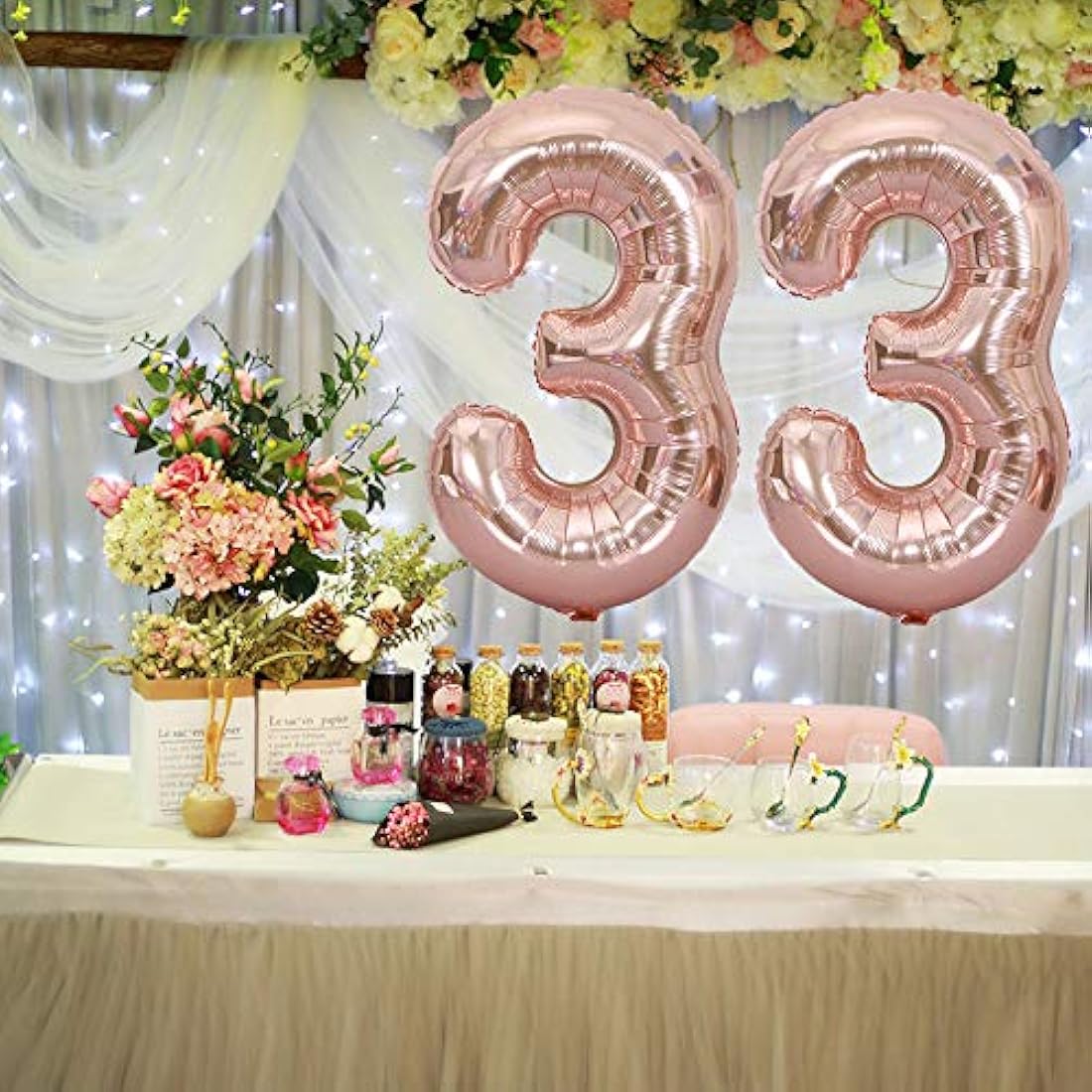 Globos gigantes de 40 pulgadas con número 33 para cumpleaños