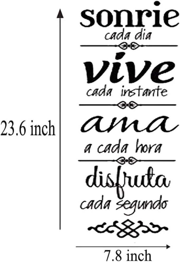 Vinilo decorativo Sonrie Vive - Reglas familiares en español 23.6x7.8