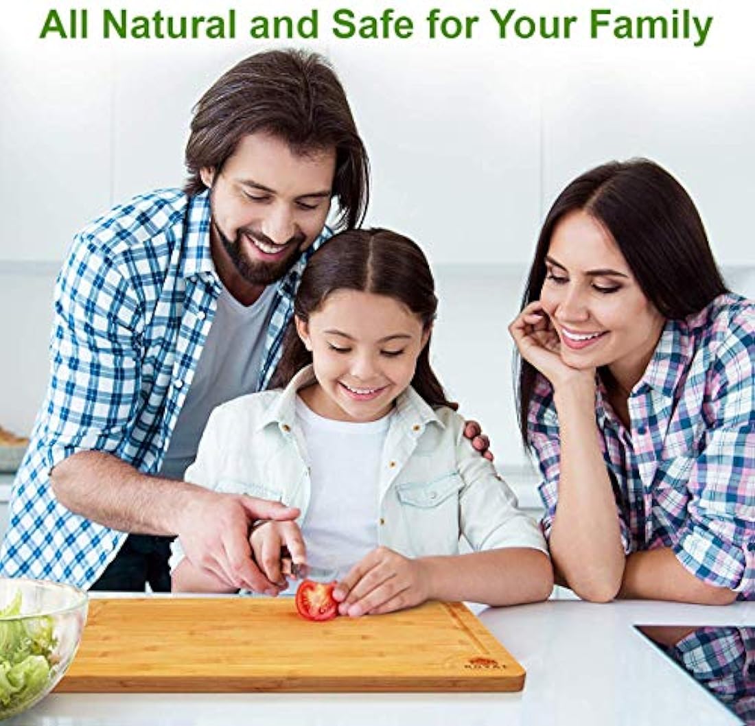 Tabla de cortar de bambú orgánico con ranura para jugo