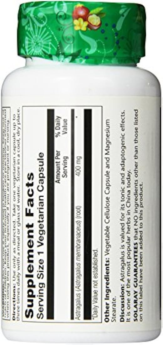Solaray Astragalus Cápsulas, 400 mg, 100 Count