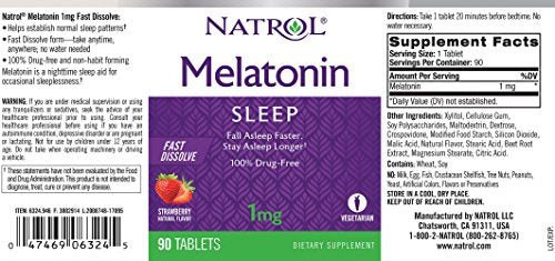 Natrol Tabletas 1 mg, 90 unidades