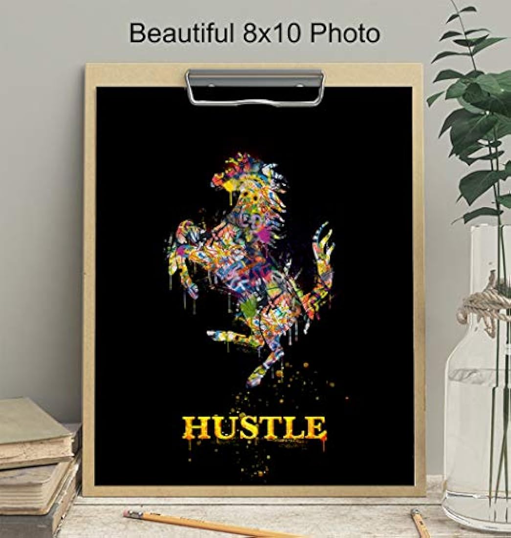 Arte de pared motivacional de Ferrari póster de decoración para el hogar o la oficina impresión decoraciones de habitaciones únicas o regalo para emprendedores líderes de equipo gerentes foto de 8 x 10 sin marco