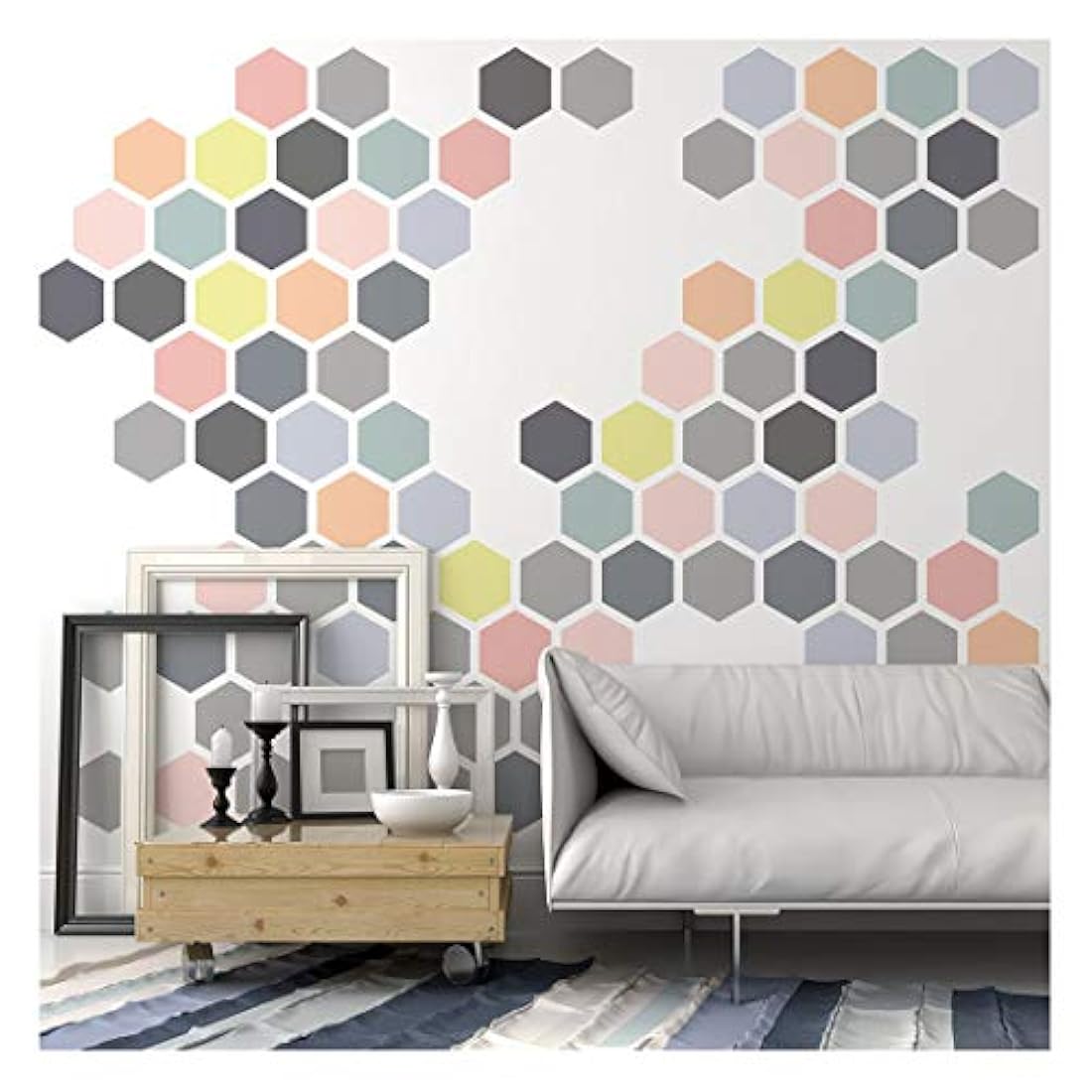 plantillas de pared y piso modelo hexagonal