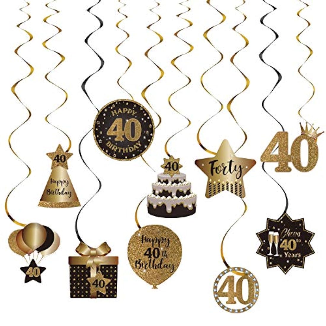 Decoración de techo con 40 espirales colgantes para fiestas