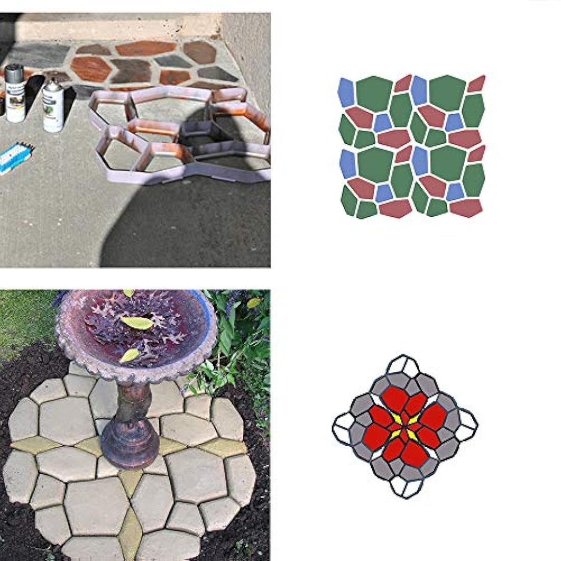 Moldes reutilizables para hacer caminos de hormigón
