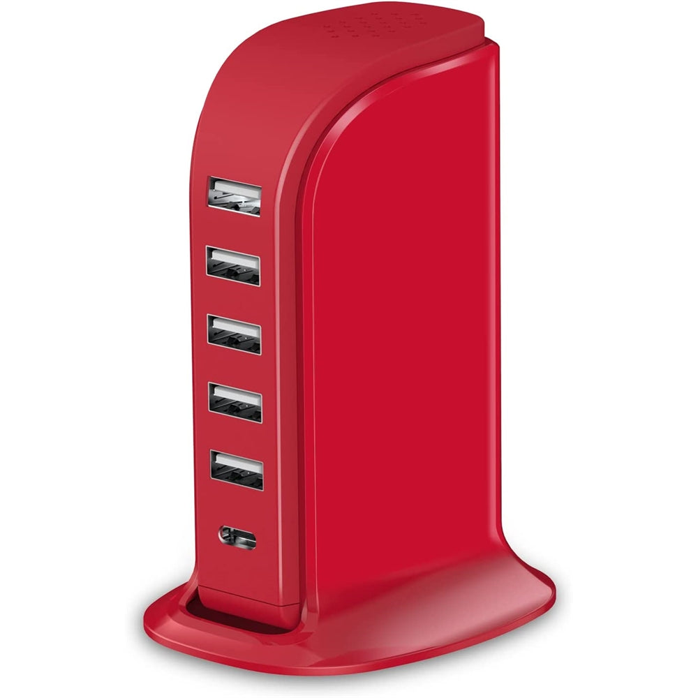 Cargador de teléfono USB 6 puertos torre de carga con cable