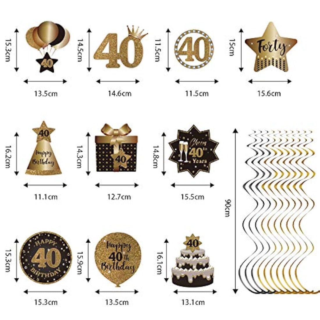 Decoración de techo con 40 espirales colgantes para fiestas