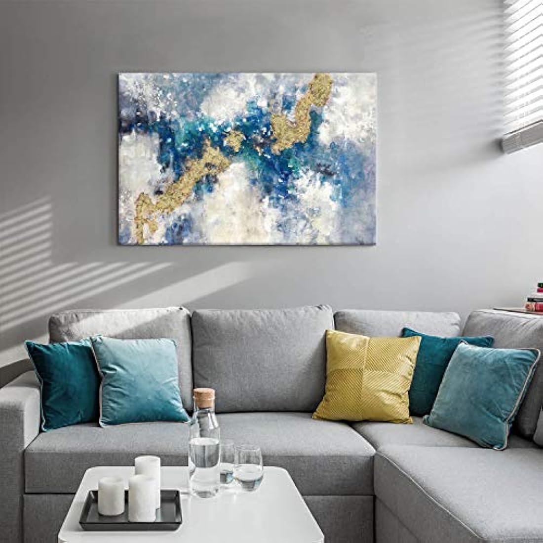 Cuadro de pared abstracto de la ciudad en lienzo: arte