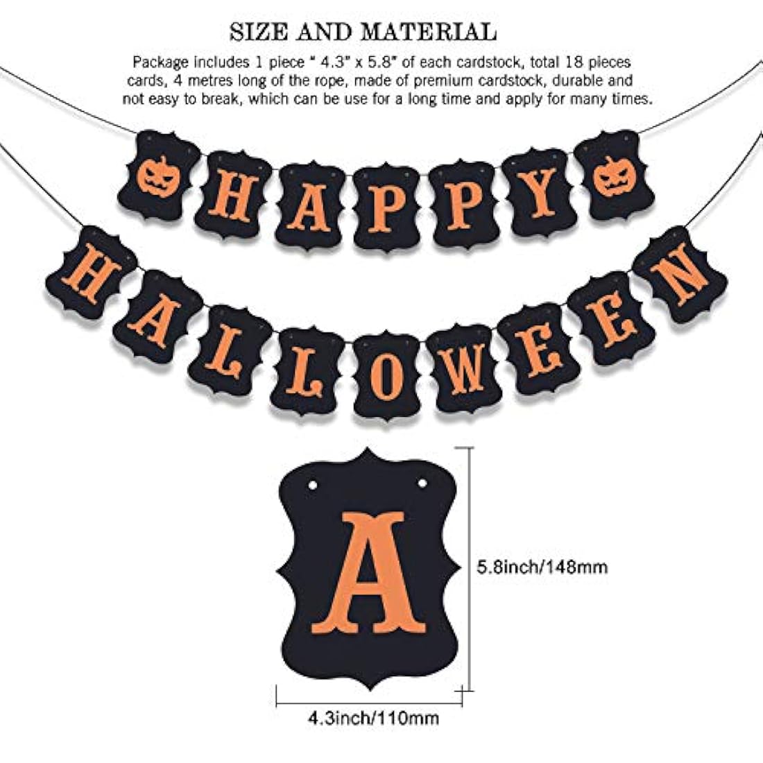 Banderines con calabaza para Halloween, decoración de pared