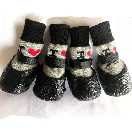 Zapatos calcetines para perro y gato, con suela ajustable, impermeable, transpirable y antideslizante, para todo tipo de clima, protege las patas (solo para perros pequeños).