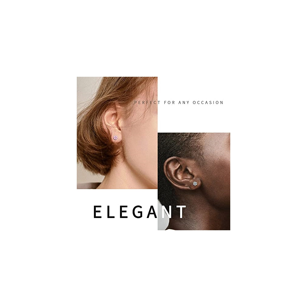 Aretes Juego de 8 pares de acero inoxidable Hipoalergénico