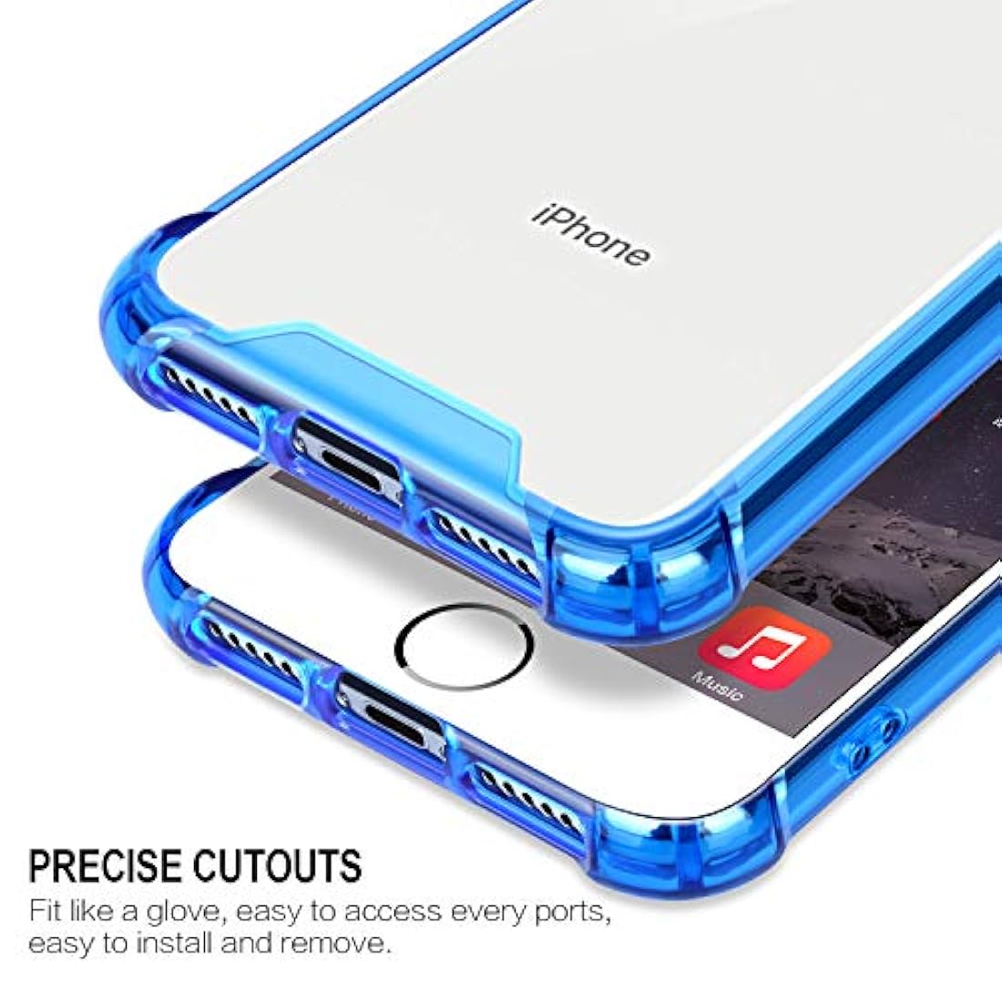 Funda para iPhone 7 Plus, transparente, antiarañazos,delgada