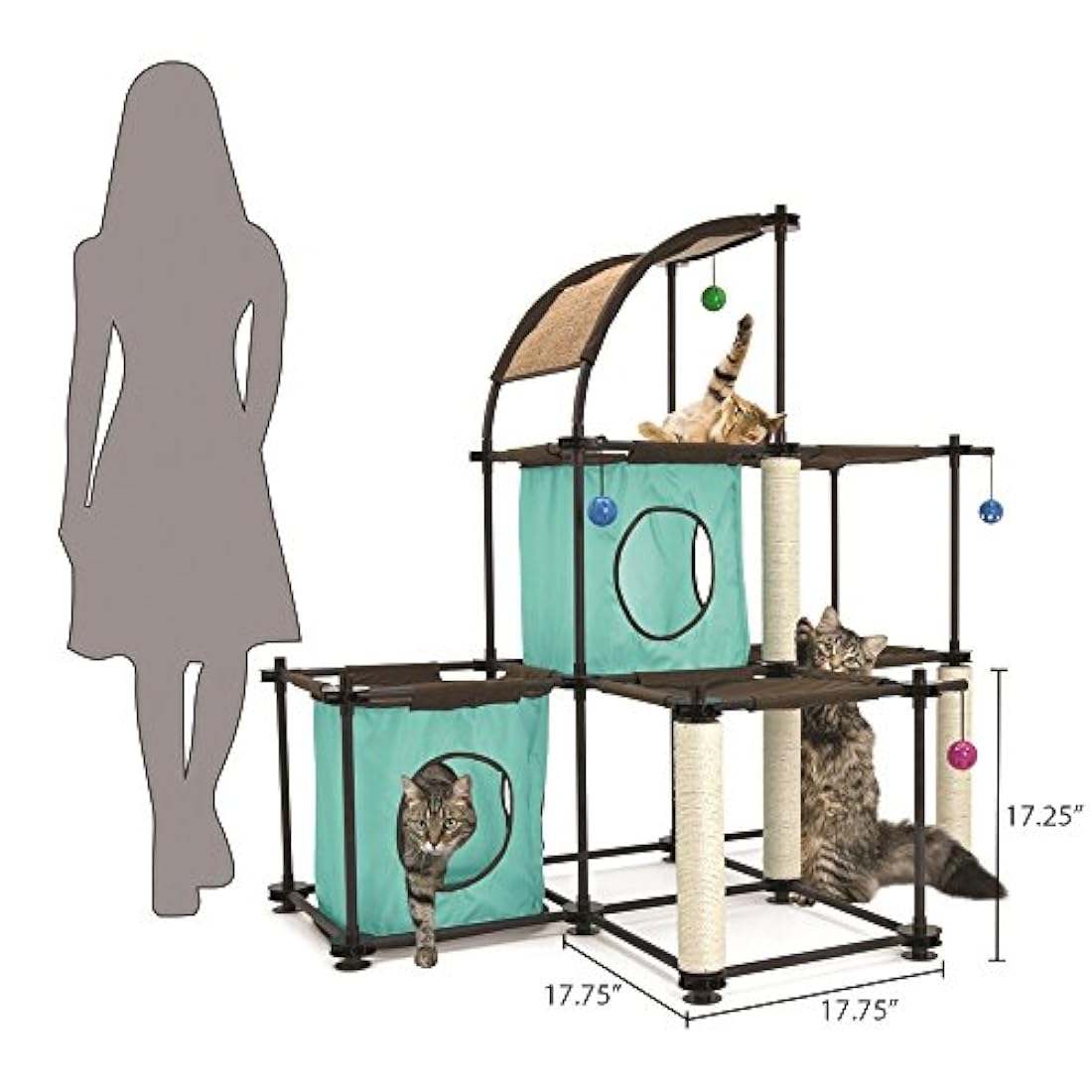 Casa para gatos, con postes de arañar