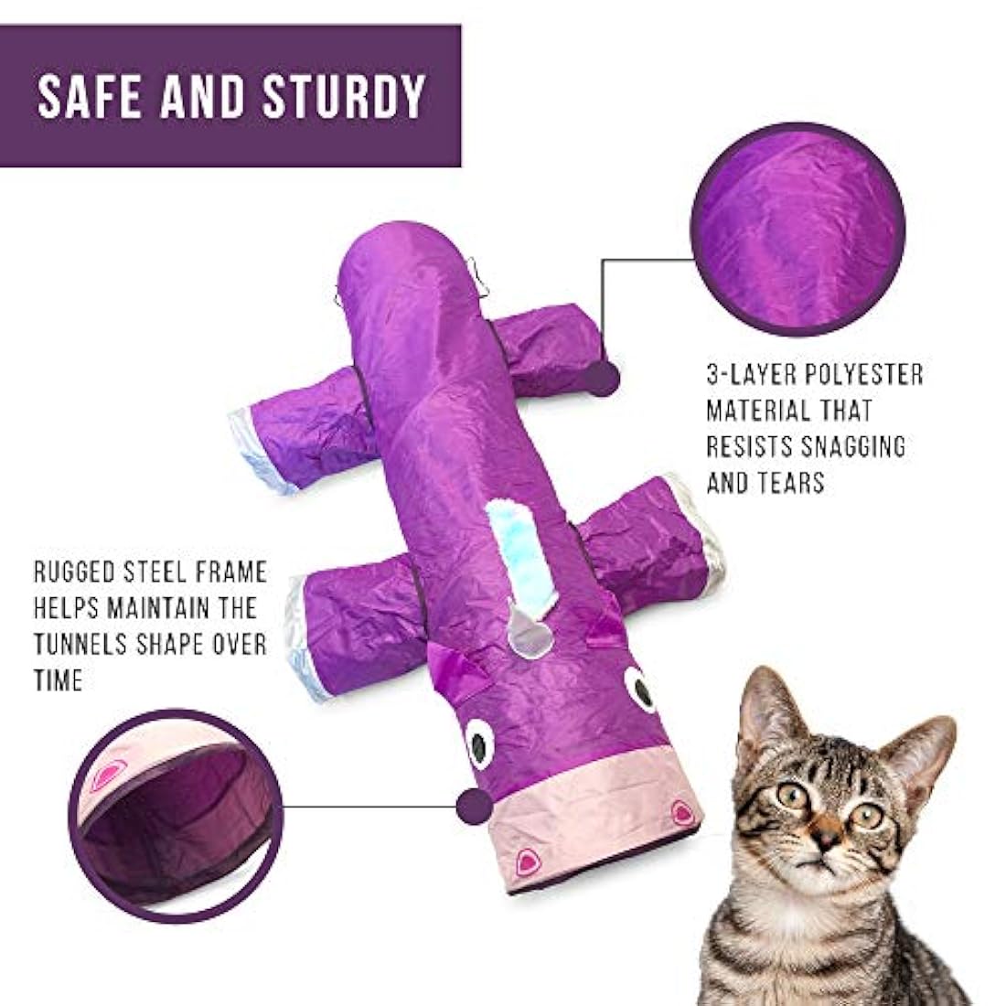 Cat Tunnel Alivio del aburrimiento Juguetes hilo de plumas