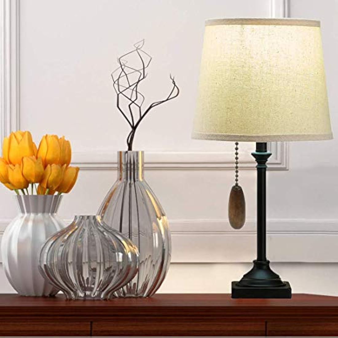 Cadena para ventilador de techo, de madera de nogal