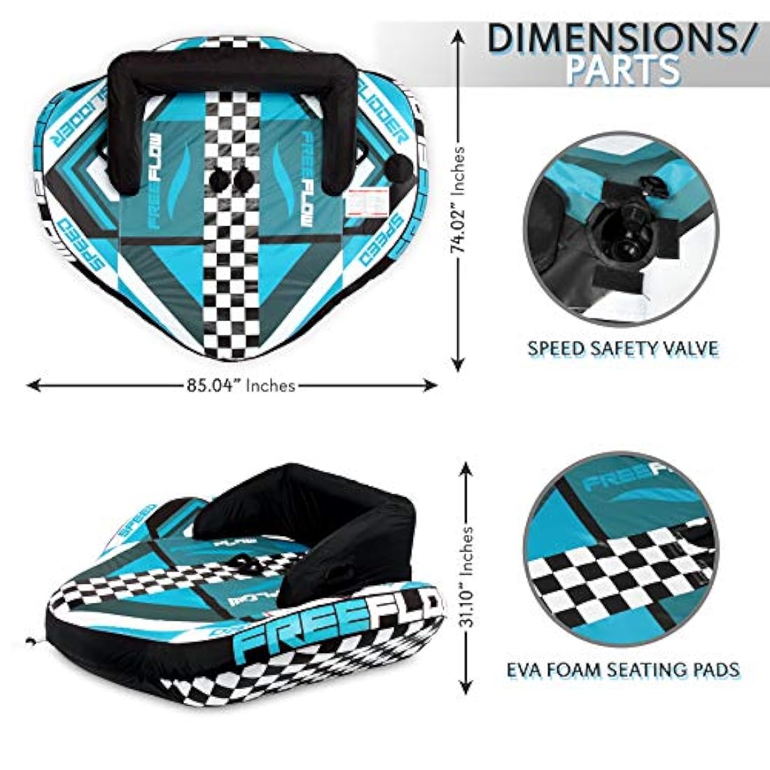 Balsa o tubo inflable de remolque SereneLife SLTOWBL20