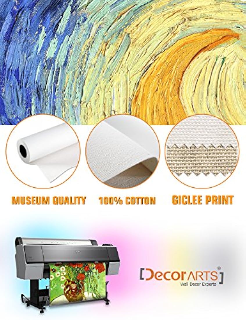 Reproducción de arte clásico de Van Gogh, impreso en lienzo