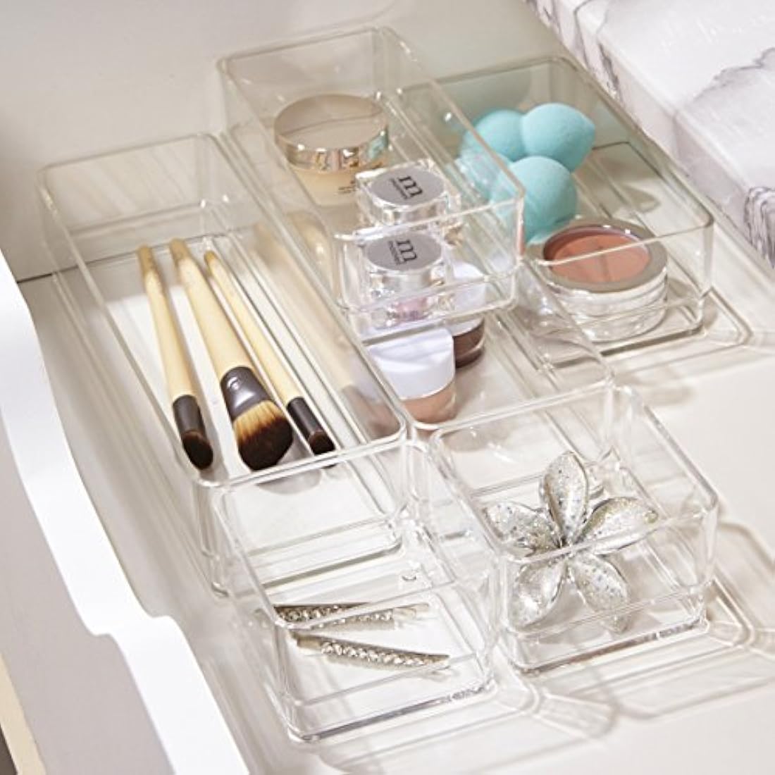 Organizadores de plástico transparente para maquillaje