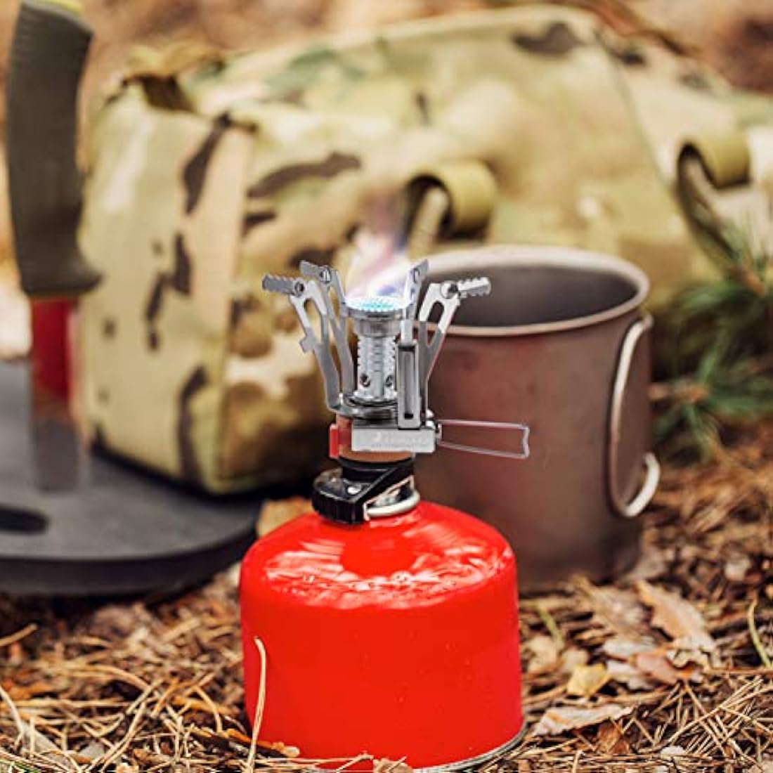 Estufa de campamento para mochileros, mochila de bolsillo