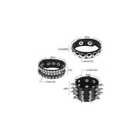 Pulseras y tobilleras Punk - 6 piezas