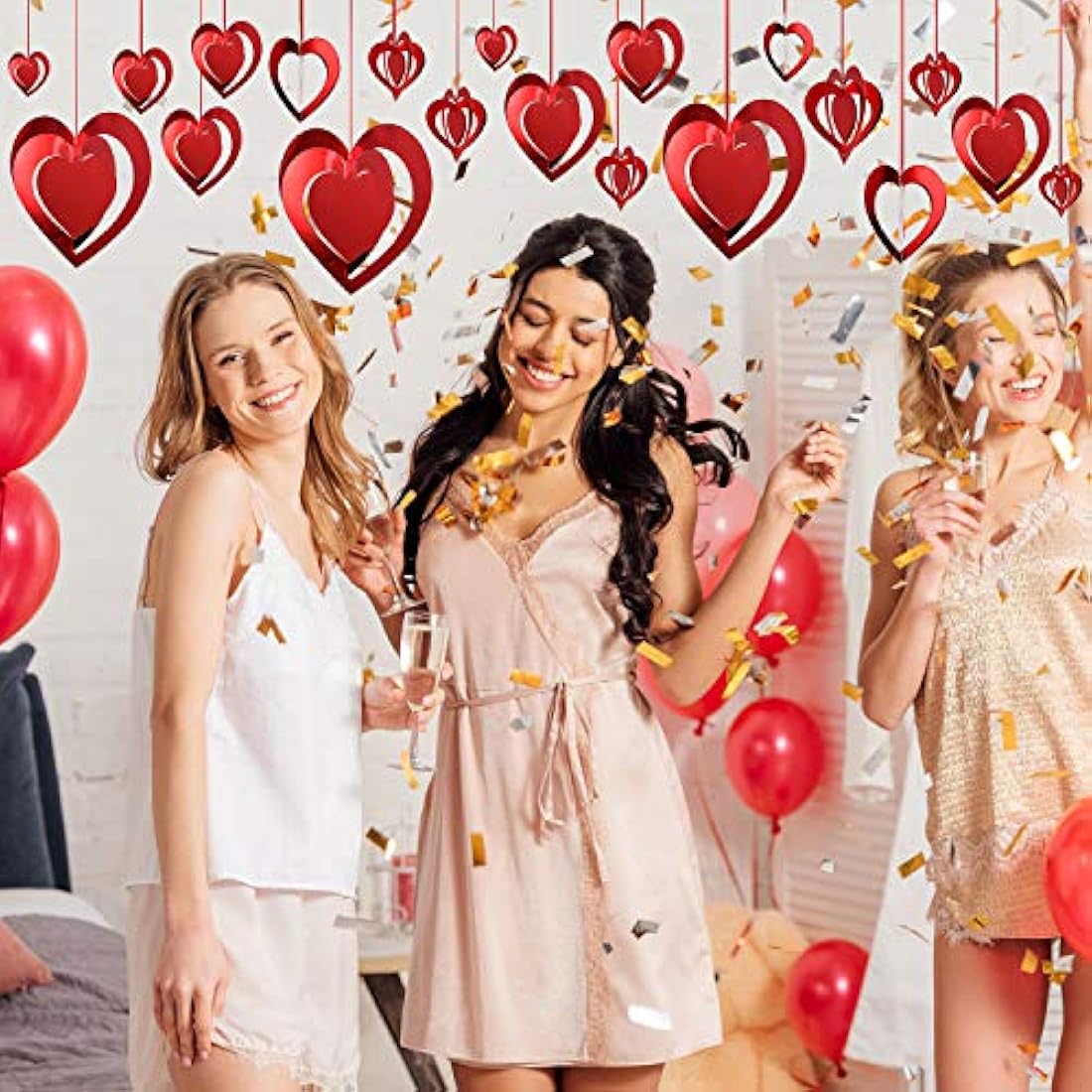 32 piezas de decoración de corazón para colgar