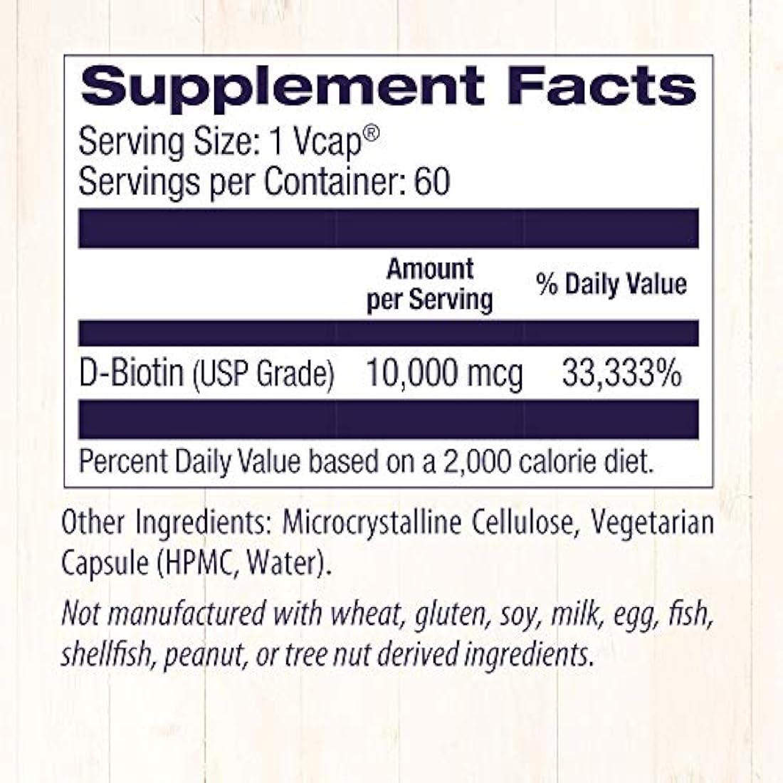 Healthy Origins Biotin Veg cápsulas, 10.000 mcg, 60 unidades