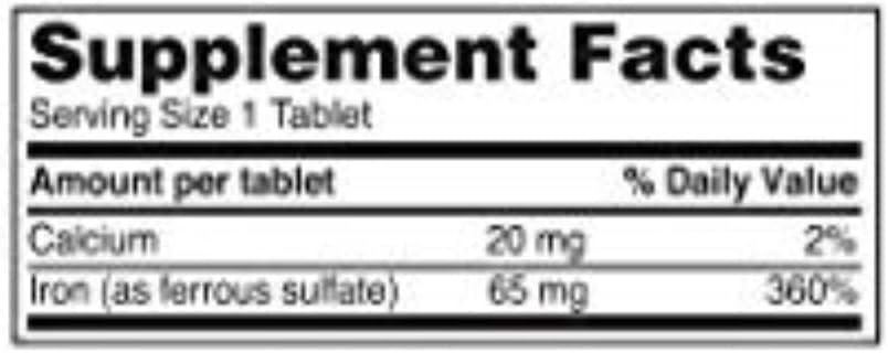 Suplemento de hierro de alta potencia con sulfato ferroso