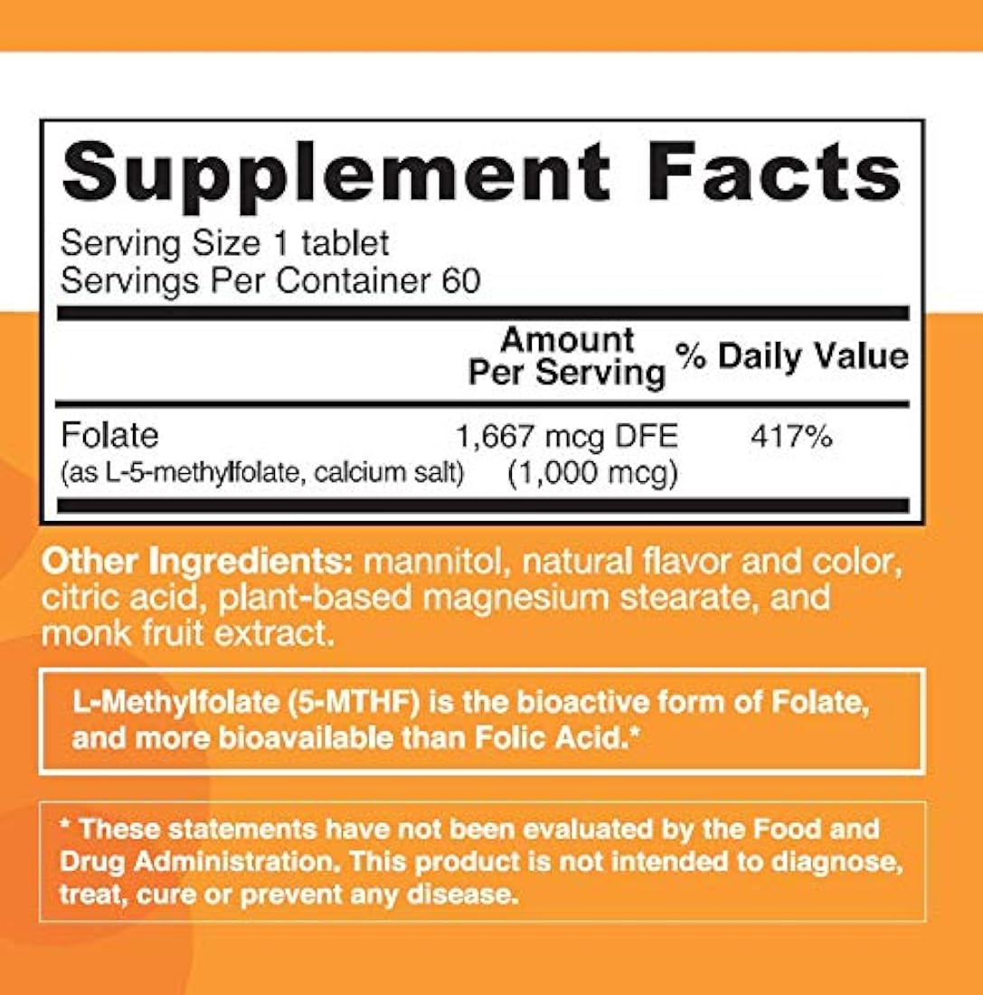 EZ se derrite methylfolate, 1.000 mcg, Fast Melting tabletas