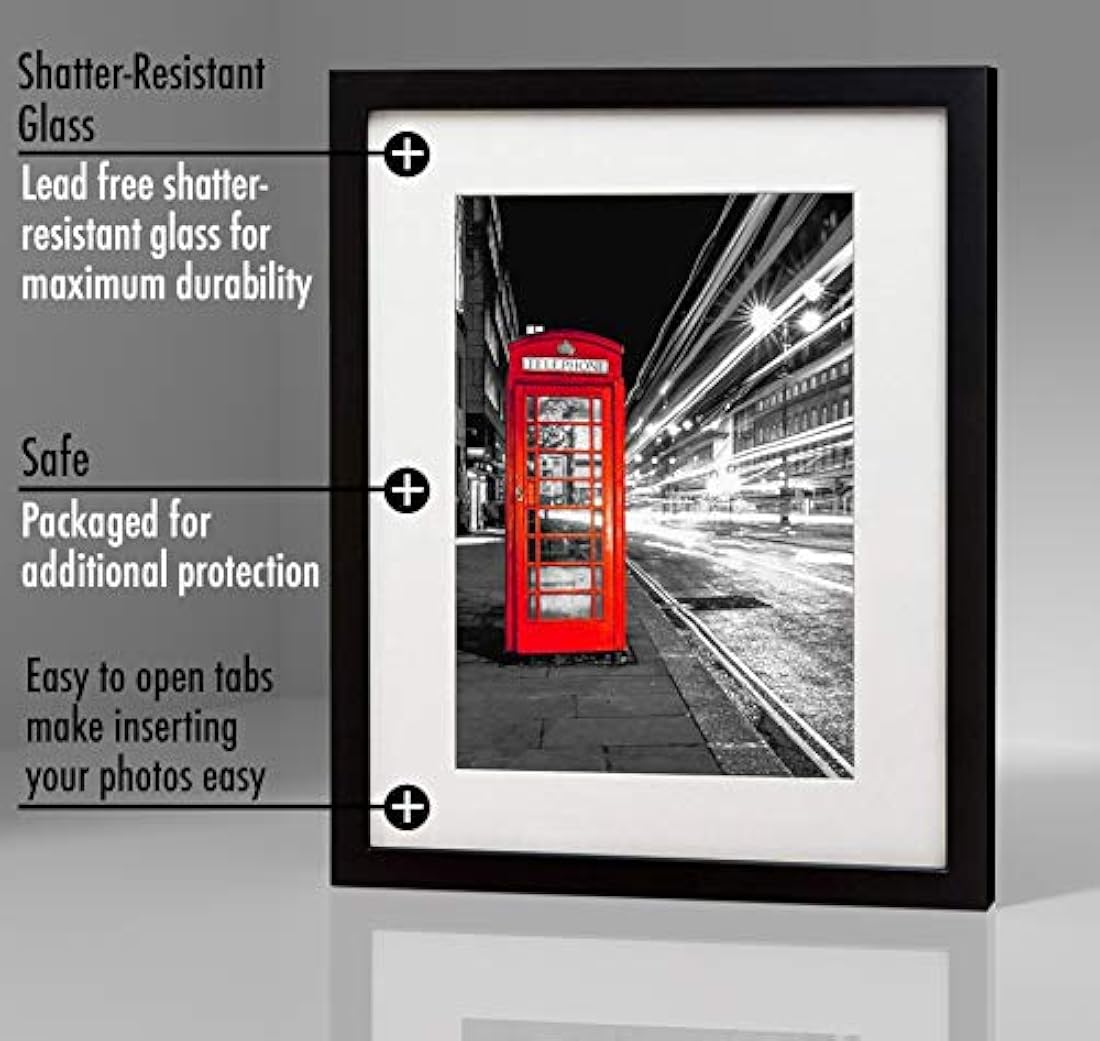 Marco amplio de 11x14 para fotos de 8x10 con alfombrilla