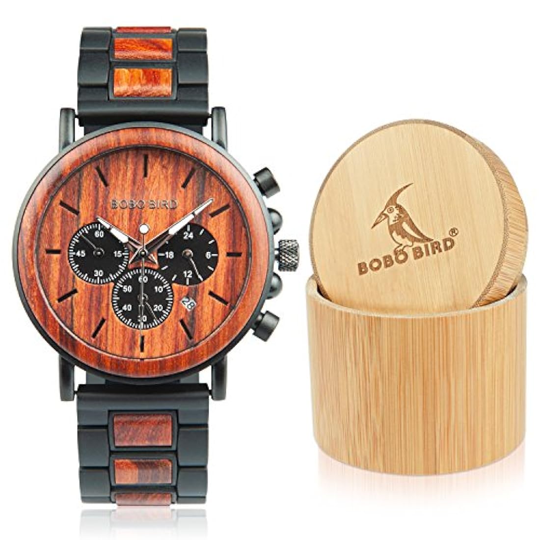 Reloj de pulsera casual para hombre, de madera