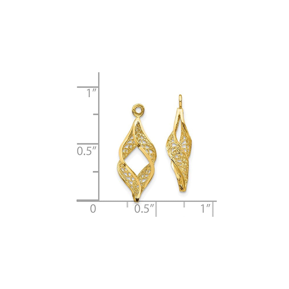 Aretes colgantes de oro amarillo para mujeres