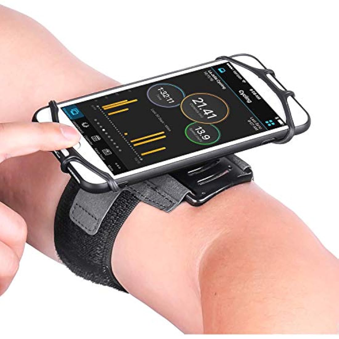 Brazalete deportivo ligero para celular universal Negro