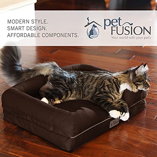 PetFusion Ultimate - Cama ortopédica para perro | Espuma viscoelástica CertiPUR-US sólida | Múltiples tamaños/colores, refuerzo de firmeza media, forro impermeable, funda transpirable de 35% algodón, seguro para la piel