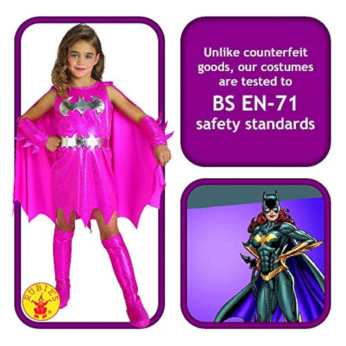 Disfraz infantil de Batgirl en color rosa - Rubie's