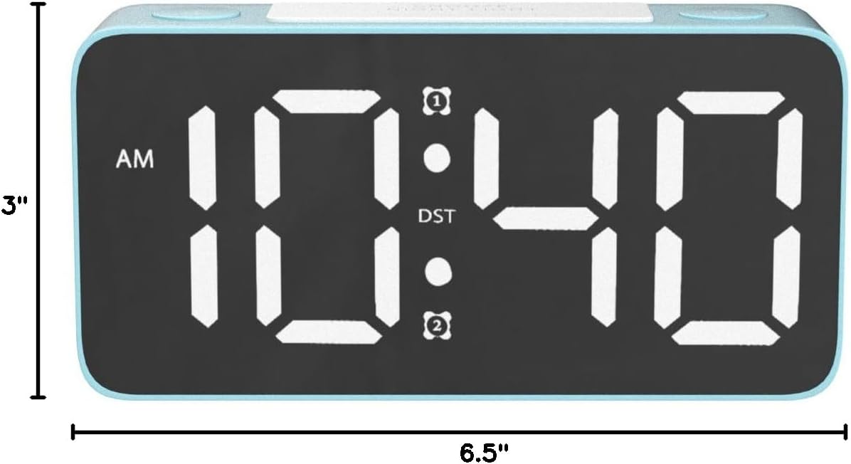 Reloj Despertador Digital con Luz Nocturna y Cargador USB