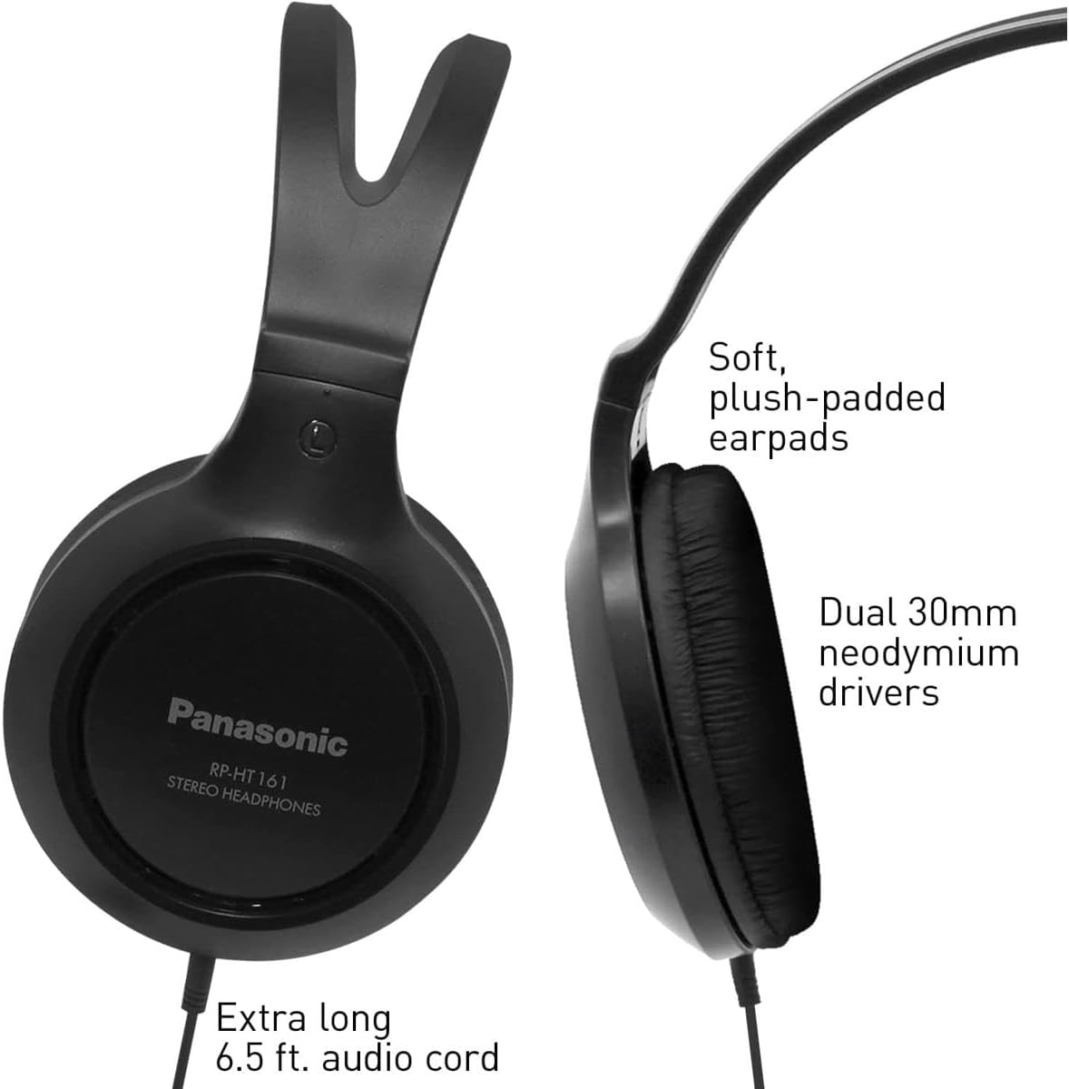 Auriculares Panasonic, ligeros, sonido claro, modelo RP-HT161-K