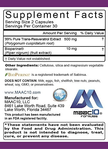MAAC10 - Resveratrol trans de alta potencia