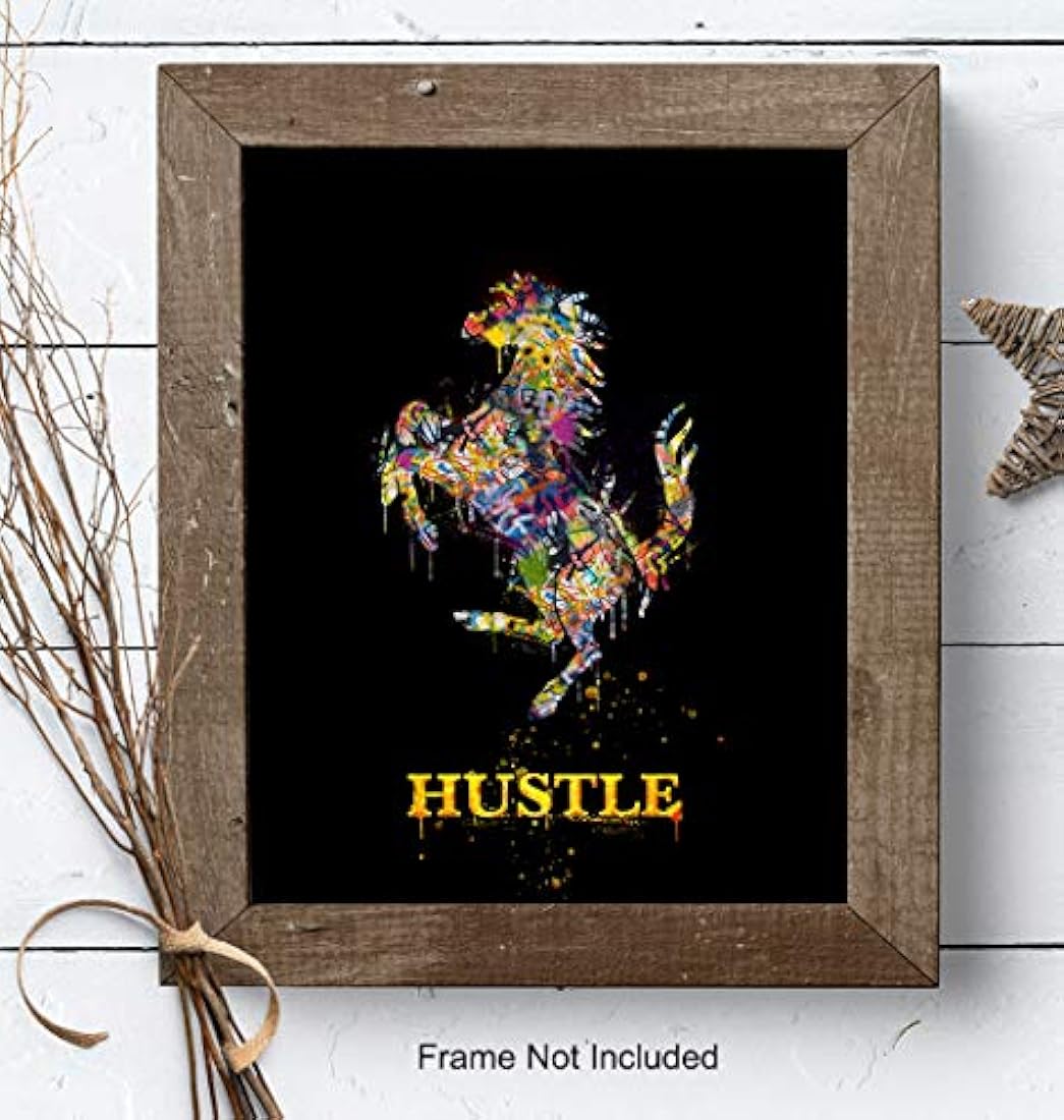 Arte de pared motivacional de Ferrari póster de decoración para el hogar o la oficina impresión decoraciones de habitaciones únicas o regalo para emprendedores líderes de equipo gerentes foto de 8 x 10 sin marco