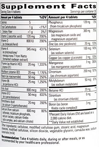 Fórmula integral de soporte óseo - 120 tabletas