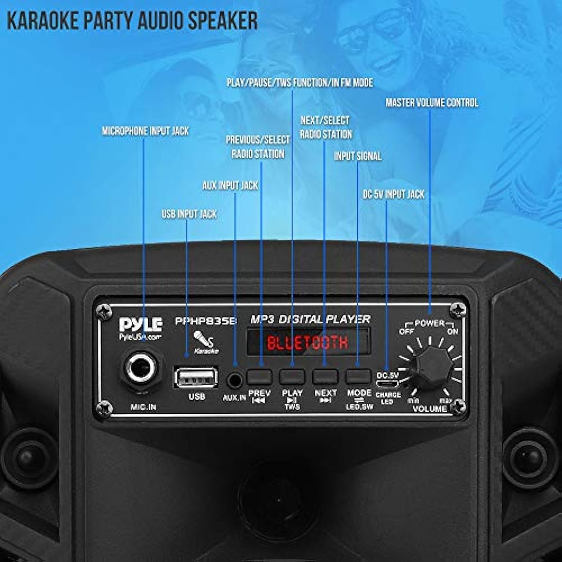 Parlante Portátil con Bluetooth PYLE-PRO PPHP835B