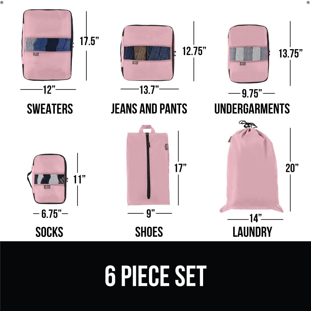 Cubos de embalaje, organizadores transpirables para viaje