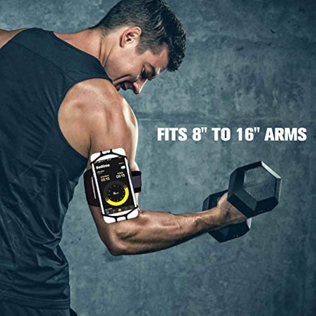 Brazalete deportivo ligero para celular universal Negro