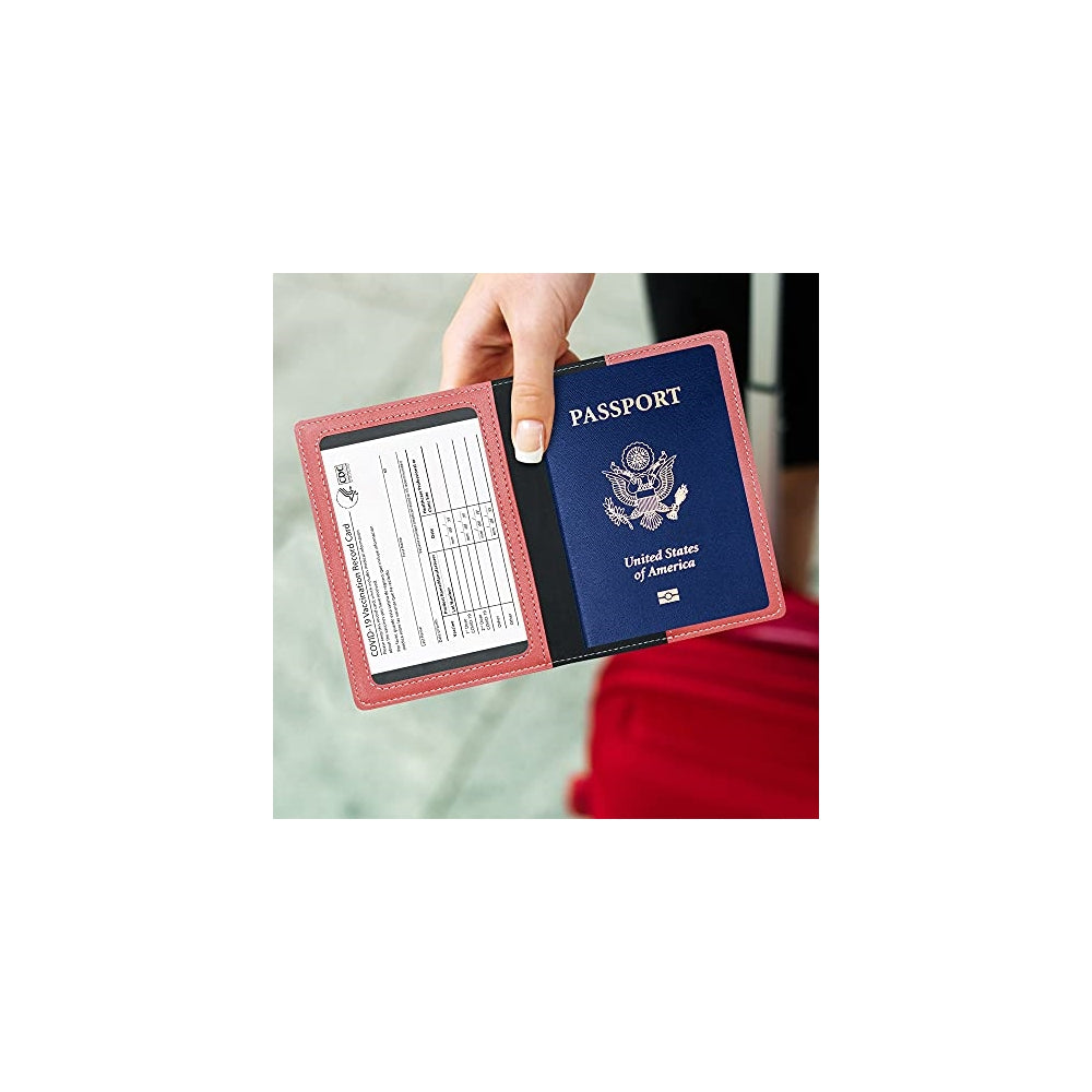 Porta Documentos y Tarjetas de piel sintética rosado