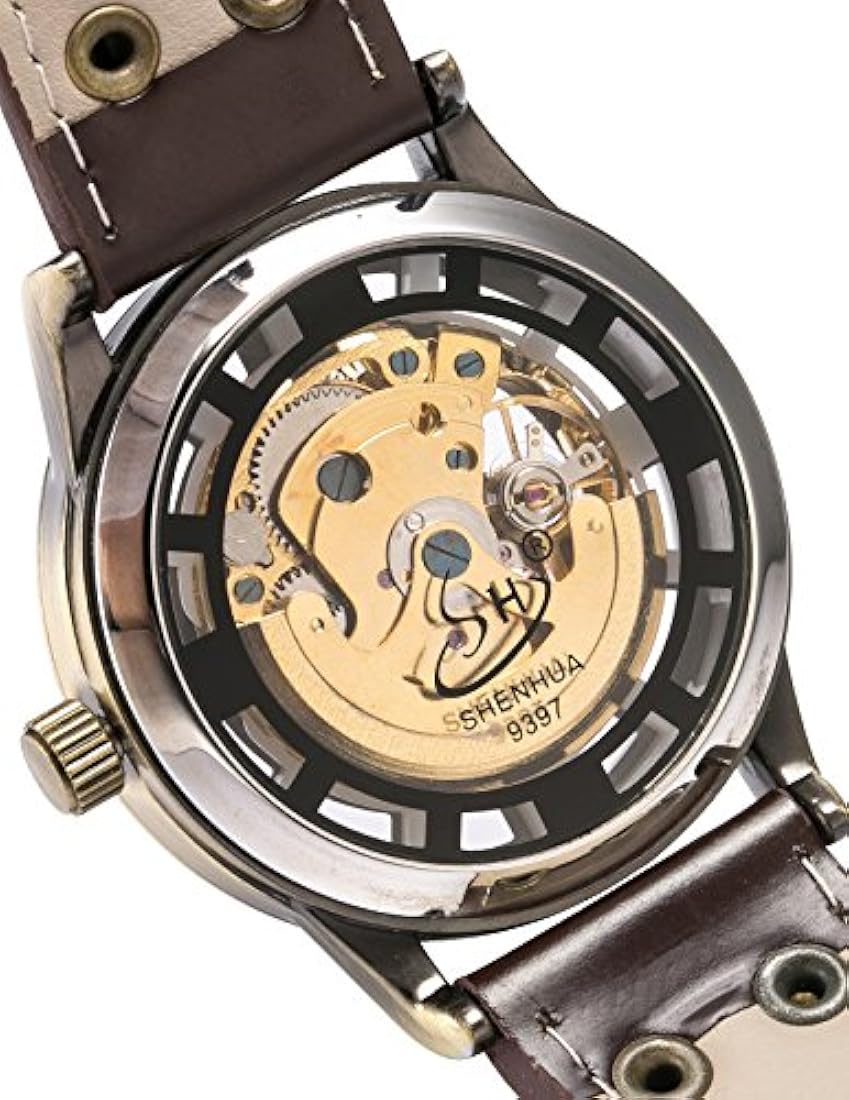 Reloj deportivo para hombre, diseño de esqueleto mecánico