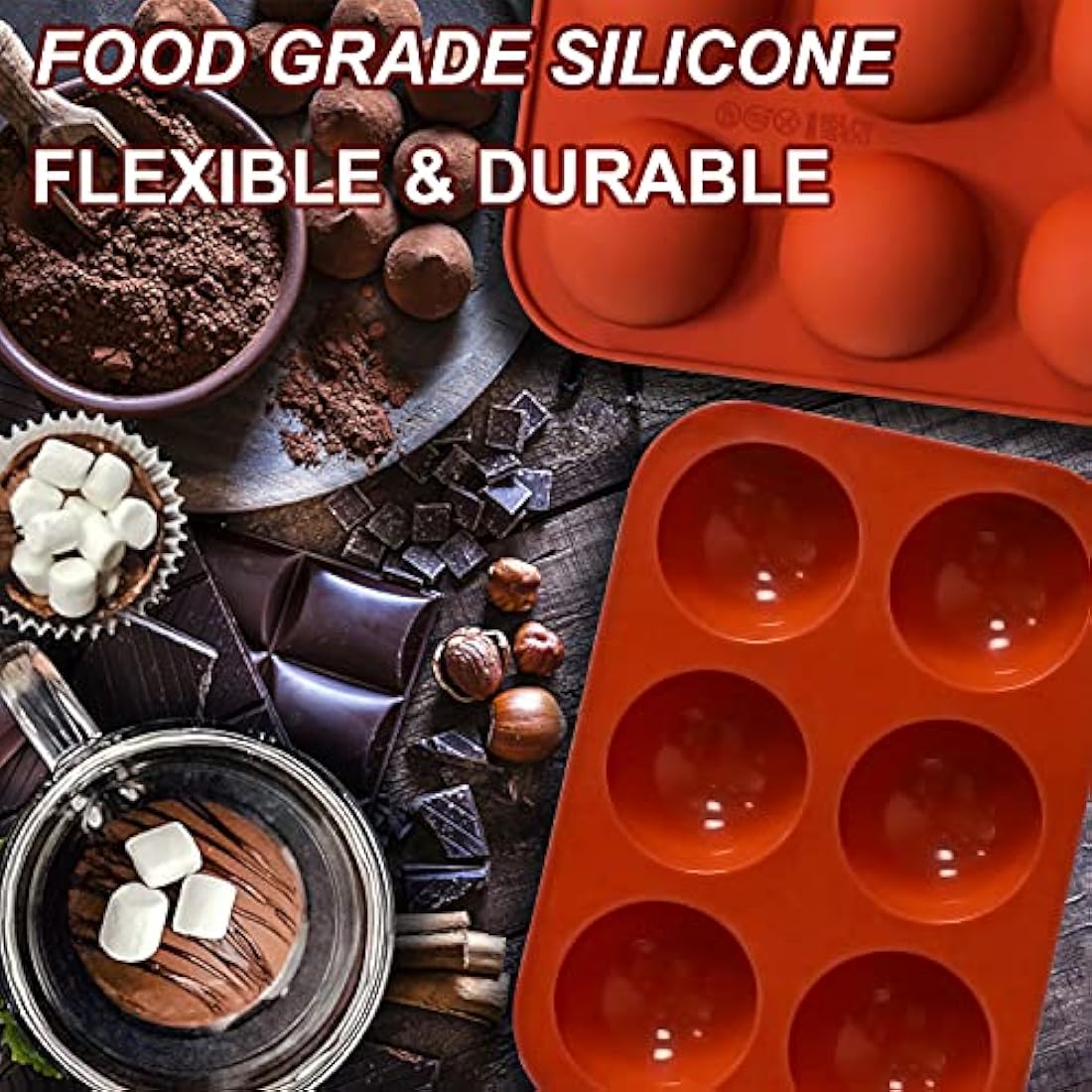 Moldes Moldes de silicona semifénica de 6 agujeros