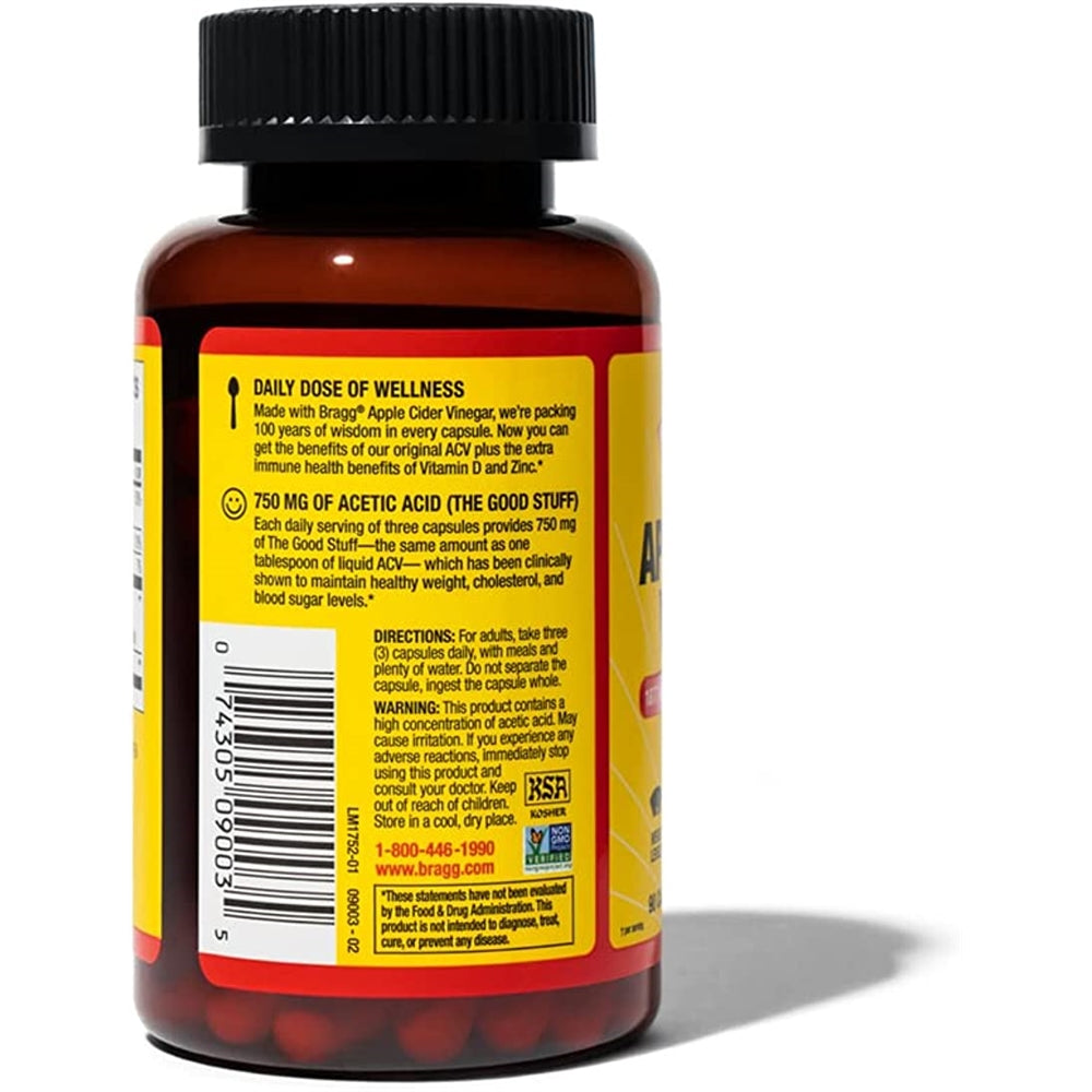 Cápsulas de vinagre de sidra Vitamina D3 y zinc control peso