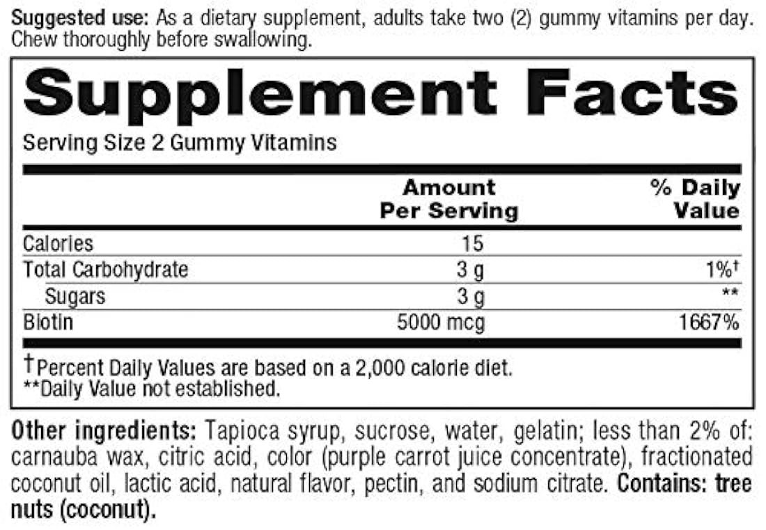 Vitafusion Fuerza Extra Biotin Gummies, 100 Count